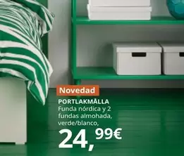 Portlakmalla - Funda Nórdica Y 2 Fundas Almohada, Verde/blanco