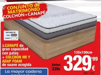 Conjunto De Matrimonio Colchón + Canapé