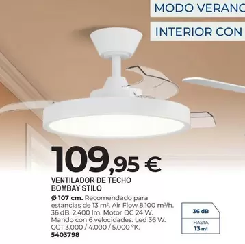 Bombay - Ventilador De Techo Stilo