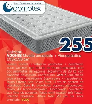 Colchón ADONIS Muelle Ensacado + Viscoelástica 