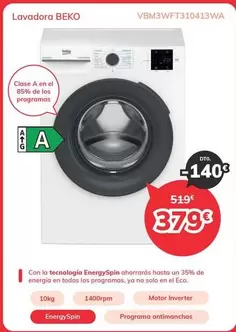 Beko - Lavadora Vbm3wft310413wa