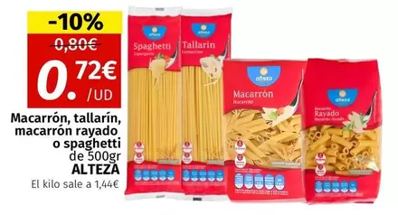 Alteza - Macarron, Tallarin, Macarron Rayado O Spaghetti De 500gr