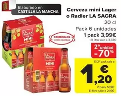 La Sagra - Cerveza Mini Lager O Radler