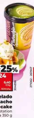 Dia Temptation - Helado De Pistacho Cheesecake Tarrina 350 G