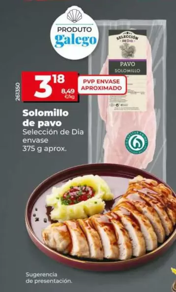 Seleccion De Dia - Solomillo De Pavo Envase 375 G Aprox.