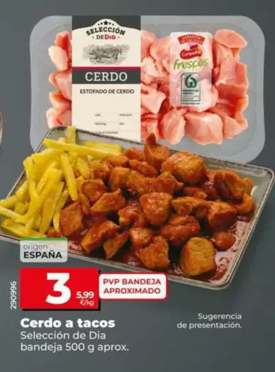 Seleccion De Dia - Cerdo A Tacos Bandeja 500 G Aprox.