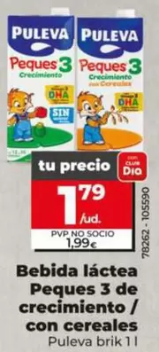 Puleva - Bebida Láctea Peques 3 De Crecimiento Con Cereales Brik 1 L