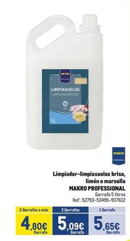 makro - Limpiador-limpiasuelos Brisa, Limon O Marsella