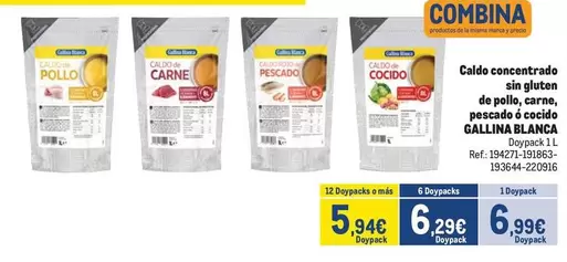 Gallina Blanca - Caldo Concentrado Sin Gluten De Pollo, Carne, Pescado O Cocido