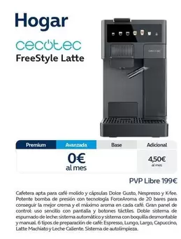 Cecotec - Hogar FreeStyle Latte