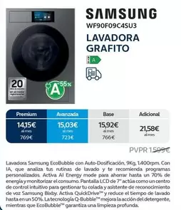 Samsung - Lavadora Wf90f09c4su3