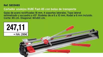 Rubi - Cortador Azulejos Fast-85 Con Bolsa De Transporte 