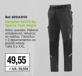 Ratio - Pantalón By Sparco Tech Negro