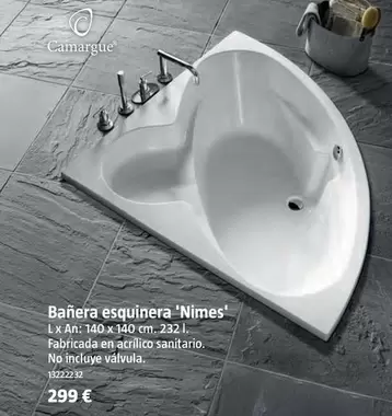 Camargue - Bañera Esquinera 'Nimes'