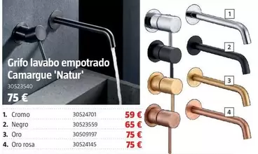 Camargue - Grifo Lavabo Empotrado 'Natur'