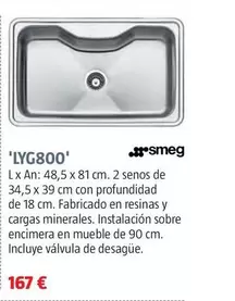 Smeg - Fregaderos De Acero Inoxidable 'LYG800'