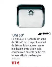 Smeg - Fregaderos De Acero Inoxidable 'UM 50'