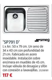 Smeg - Fregaderos De Acero Inoxidable 'SP791 D'