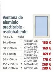 Ventana De Aluminio Practicable Oscilobatiente