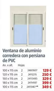 Ventana De Aluminio Corredera Con Persiana De Pvc 