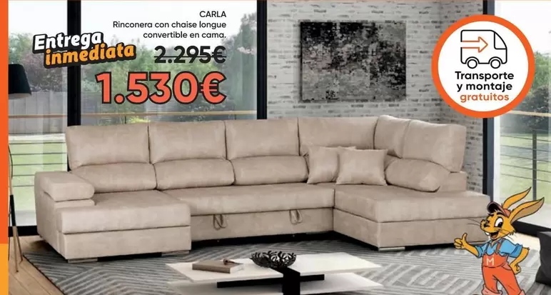 Carla Rinconera Con Chaise Longue Convertible En Cama