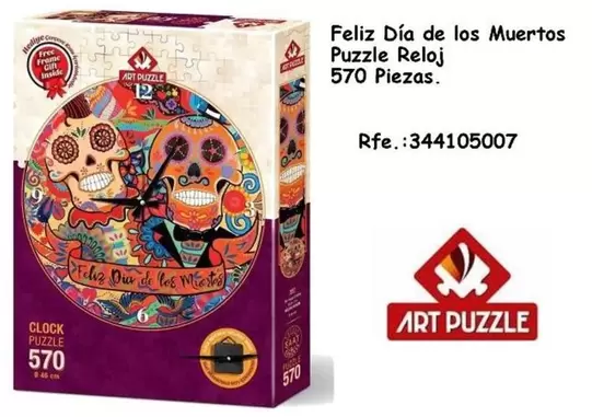 Dia - Feliz Día de Los Muertos Puzzle Reloj