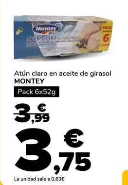 Montey - Atun Claro En Aceite De Girasol