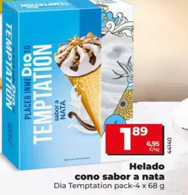 Dia Temptation - Helado Cono Sabor A Nata