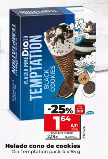 Dia Temptation - Helado Cono De Cookies
