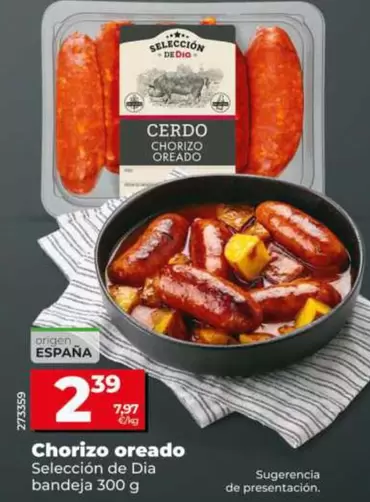 Seleccion De Dia - Chorizo Oreado Bandeja 300 G