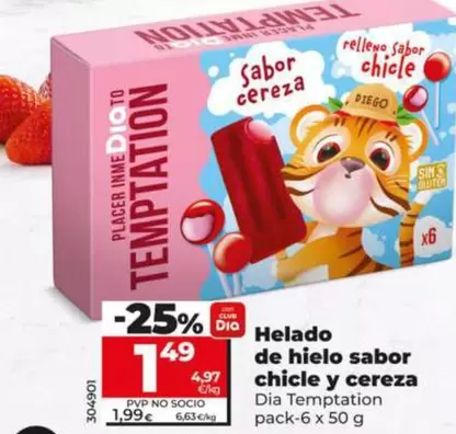 Dia Temptation - Helado De Hielo Sabor Chicle Y Cereza 
