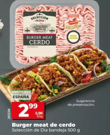 Seleccion De Dia - Burger Meat De Cerdo 