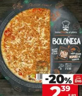 Dia Al Punto - Pizza Fresca Boloñesa Con Salsa De Tomate Y Orégano 