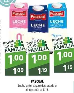 Pascual - Leche Entera/ Semidesnatada O Desnatada Brik 1 L