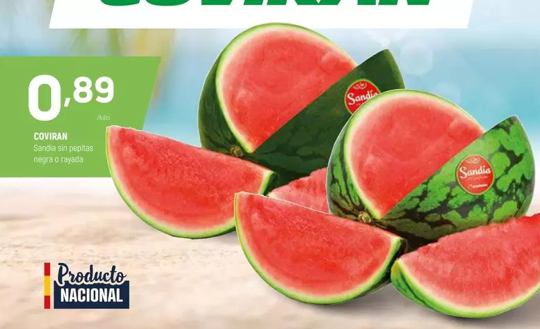 Coviran - Sandia Sin Pepitas Negra O Rayada