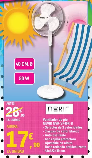 Nevir - Ventilador De Pie NVR-VP40R-B