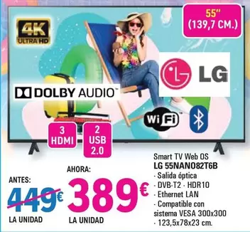 LG - Smart TV Web OS 55NAN082T6B