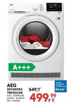 AEG - Secadora Tr818a2ob