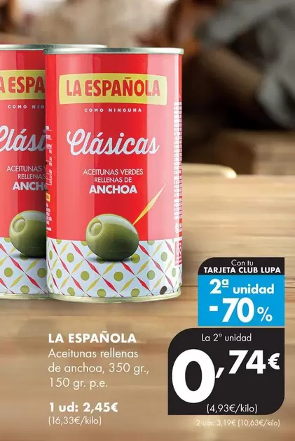 La Española - Aceitunas Rellenas De Anchoa