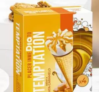 Dia Temptation - Helado Cono Sabor A Nata Y Caramelo