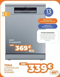Teka - Lavavajillas Blanco DFS26650 