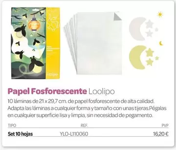 Papel Fosforescente Loolipo