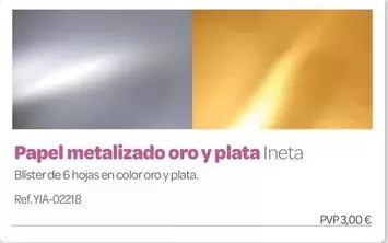 Papel Metalizado Oro Y Plata Ineta