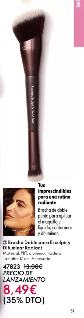 Brocha Doble Para Esculpir Y Difuminar Radiant