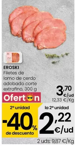 Eroski - Filetes De Lomo De Cerdo Adobado Corte Extrafino