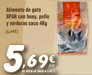 Spar - Alimento De Gato Con Buey, Pollo Y Verduras Saco