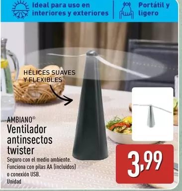 Ambiano - Ventilador Antissectos Twister