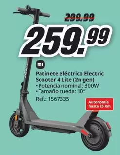 Xiaomi - Patinete Eléctrico Electric Scooter 4 Lite (2 gen)