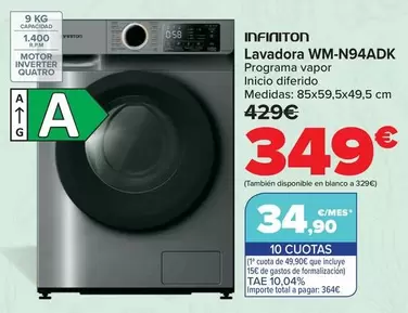 Infiniton - Lavadora WM-N94ADK