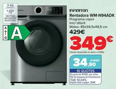Infiniton - Lavadora WM-N94ADK